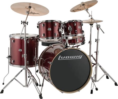 Ludwig Lcee22025 Element Evolution 5 Piece Drum Set Red Sparkle