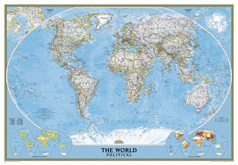 World Ngs Classic Mural Wall Map 3 Sheet Set Paper Stanfords