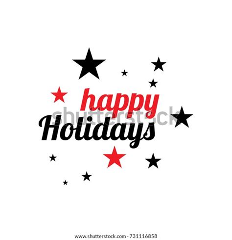 Happy Holidays Vector Illustration Hand Drawn Stock Vector Royalty