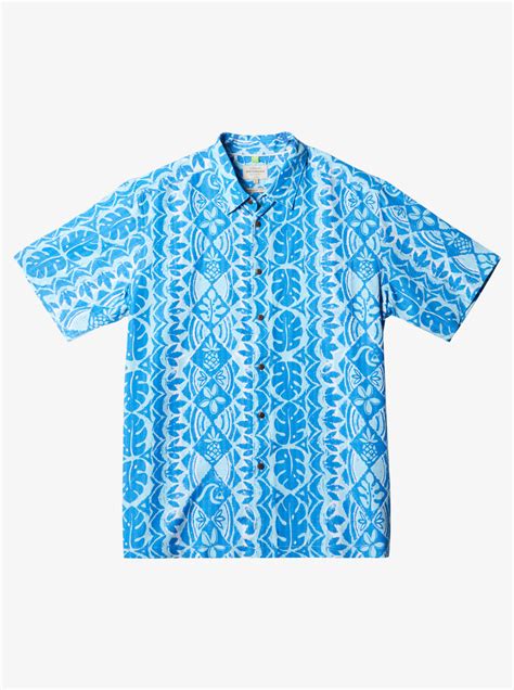 Waterman Paradise Day Short Sleeve Shirt Directoire Blue Paradise Ba Quiksilver