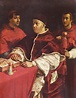Rafael - Retrato del Papa León X con los cardenales Giulio de' Medici y ...