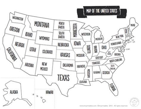 50 States Map Worksheet Printable Map Gambaran