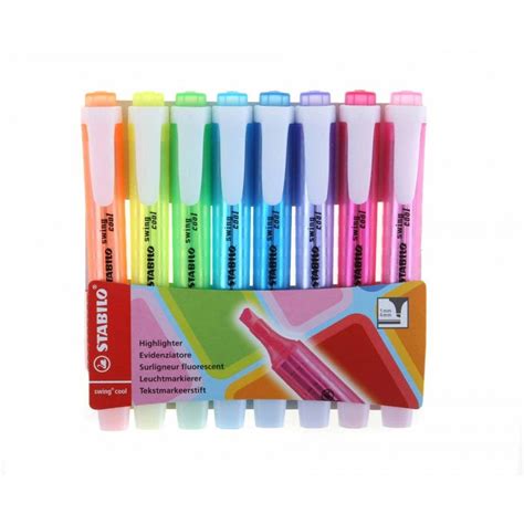 Stabilo Swing Cool Highlighter Pack Of 8 Highlighter Pen Stationery