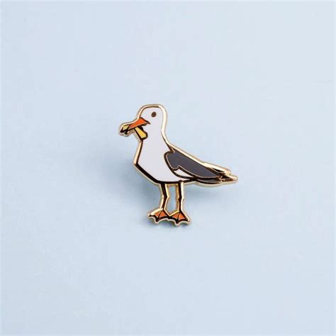 Chip Tattoo Hard Enamel Pin Enamel Pins Seagull Tattoo Lapel Pins