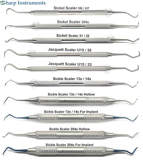 Sickle Scaler Anterior Posterior Dental Instruments H6h7 204s 13s