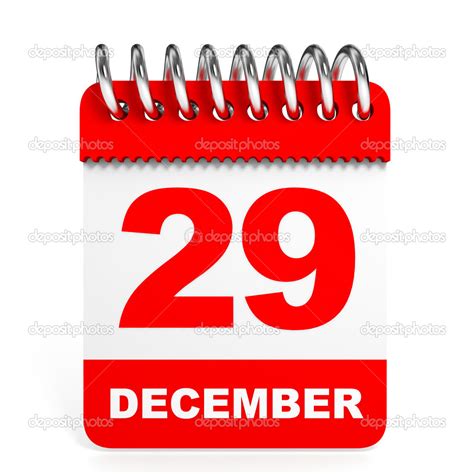 Calendar On White Background 29 December — Stock Photo © Icreative3d