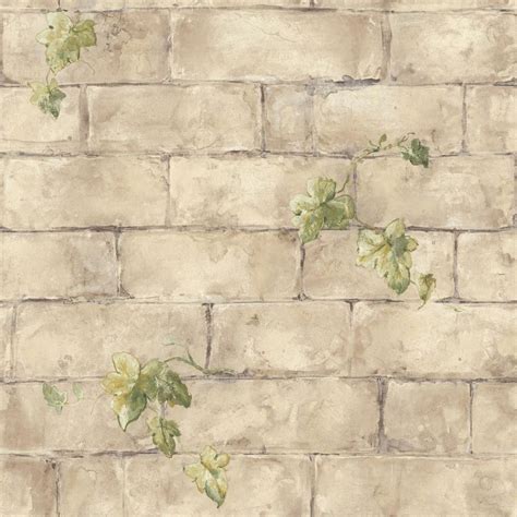 The Wallpaper Company 56 Sq Ft Red Earth Tone Ivy And Brick Wallpaper