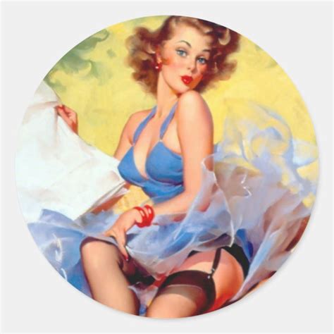 Vintage Pin Up Girl Stickers Zazzle