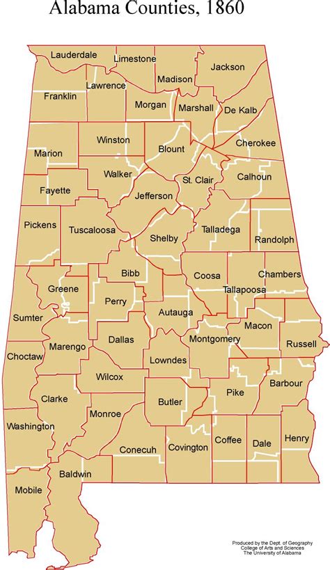 Alabama County Map Counties