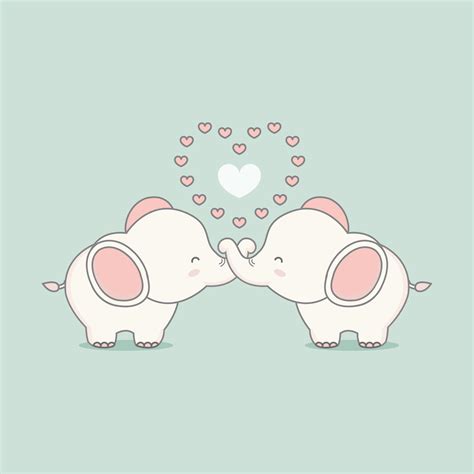 Cute Pink Elephant In Love With Hearts Valentines Day Card 638079