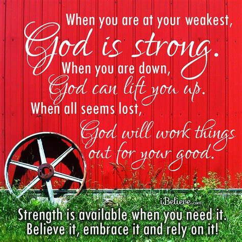 God Is Strong Christian Quotes Inspirational Inspirational Words