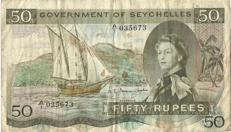 Other International Bank Notes Seychelles 50 Rupee Bank Error Note Sex In Palm Was Sold For