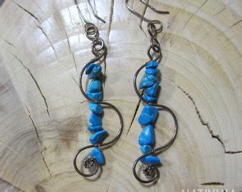 Items Similar To Wire Wrapped Jewelry Handmade Turquoise Earrings