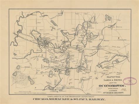Map Of The Lakes And Drives In The Vicinity Of Oconomowoc And Waukesha