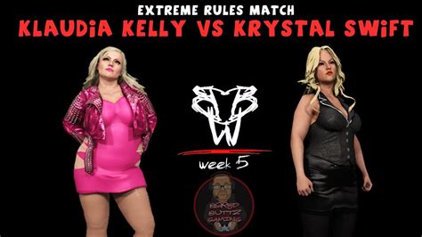 klaudia kelly vs krystal swift extreme rules match bbw week 5 youtube