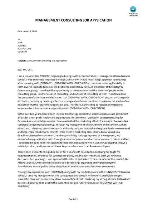 Fashion assistant cover letter samples. Biology Management Consulting Cover Letter | Templates at ...