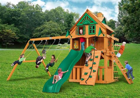 GORILLA PLAYSETS CHATEAU CLUBHOUSE TREEHOUSE WOODEN SWING SET ⚡️ BitLift