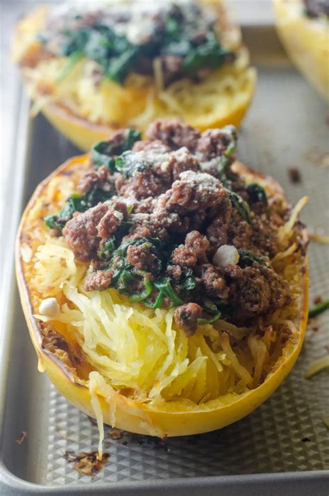 Spaghetti Squash With Meat Sauce Spaghetti Squash Ground Beef Might