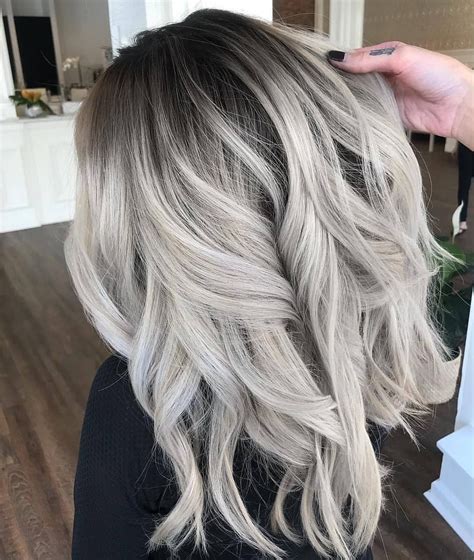 Balayage Ombre Shadowroot Grey Hair Color From Balayageombre Hair