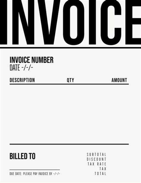 Invoice Template Etsy