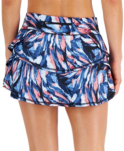 Id Ideology Womens Painterly Wave Printed Tiered Skort Created For