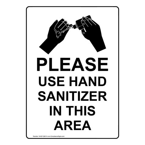 Portrait Please Use Hand Sanitizer Sign With Symbol Nhep 26674
