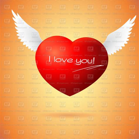 Soaring Red Heart With Wings Holiday Download Royalty Free Vector