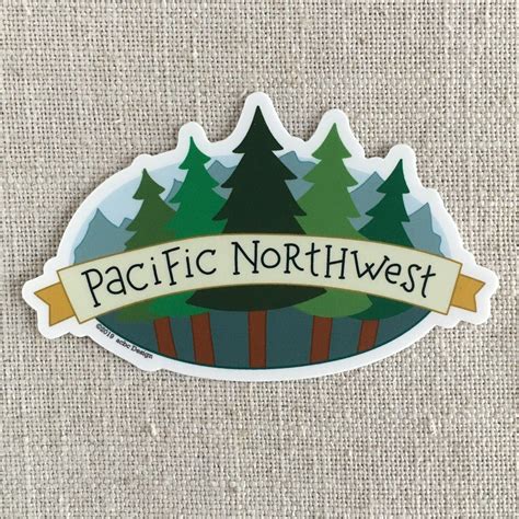 Pacific Northwest Trees Vinyl Sticker Tree Hugger Sticker Etsy