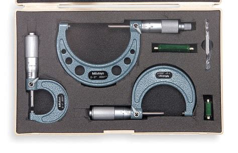 Mitutoyo Mechanical Outside Micrometer Set Range 0 In To 3 In Number