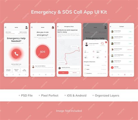 Premium Psd Emergency Amp Sos Call App Ui Kit