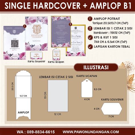 Undangan Custom Single Hardcover Amplop Seri B1 Pawon Undangan