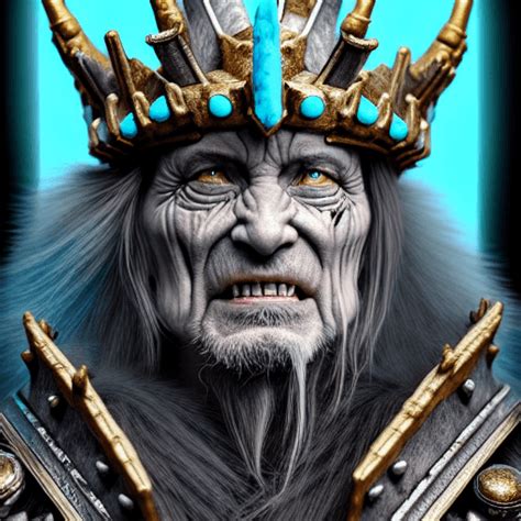 Hyper Realistic Decomposed Roman Bog Caesar Lich King In Turquoise