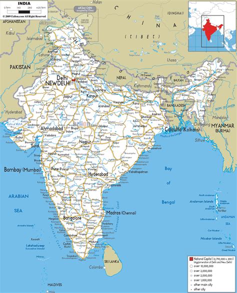 The map of india notes the landforms, including the northern and coastal mountains, the central plateau region, and the many valleys of the country. Detailed Clear Large Road Map of India - Ezilon Maps