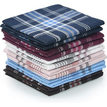 Pcs Mens Handkerchiefs Soft Cotton Hankie Diverse Color Stripe