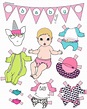 Baby Paper-Doll set, printable paper dolls, baby shower gift/decor ...