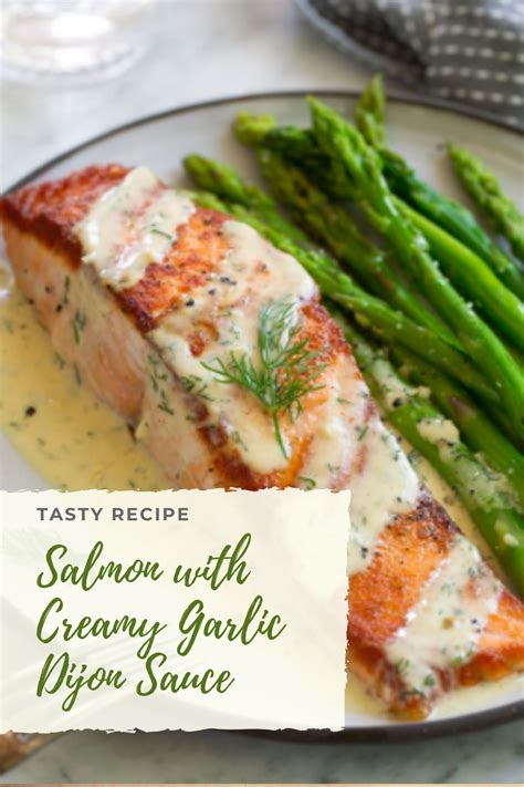 Creamy lemon garlic salmon from delish.com is a perfect weeknight dinner. Salmon with Creamy Garlic Dijon Sauce - food recipes