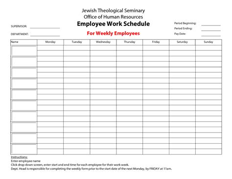 9 Best Images Of Printable Employee Work Schedule Printable Employee