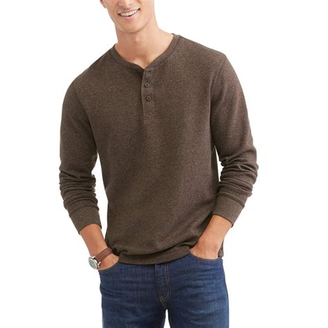 Faded Glory Mens Long Sleeve Thermal Henley