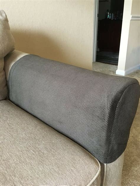 2 narrow chair arm covers and 1 chair back. Thick Dark Grey Armrest Covers 2 Piece Set of Armchair and ...