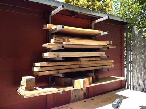 I had a full 2x4 on the lumber rack for the longer sides, then scrounged around in the scrap pile for shorter pieces to use as the cross supports. Lumber Storage Rack System Plans DIY Free Download Pro ...