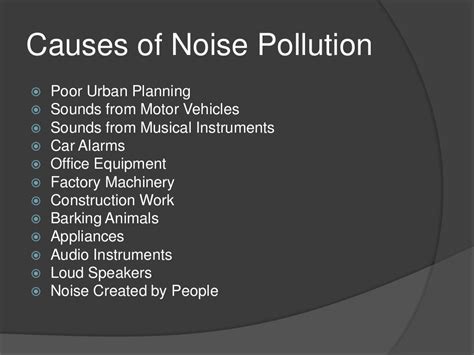 Noise Pollutionsourcescauses And Effects