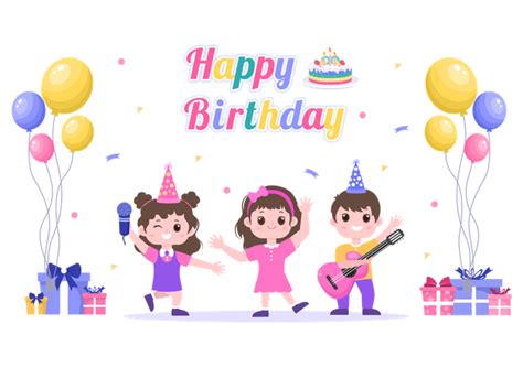 Best Kids Birthday Party Illustration Download In Png And Vector Format