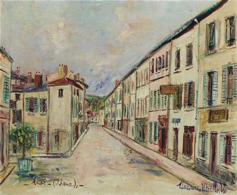 View Anse Rhône By Maurice Utrillo Oil On Canvas 15 18 X 18 18 In