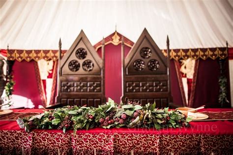 Medieval Wedding Top Table With Thrones Fit For A Royal Affair Medieval Party Medieval Wedding