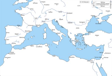Mittelmeer Kostenlose Karten kostenlose stumme Karte kostenlose unausgefüllt Landkarte