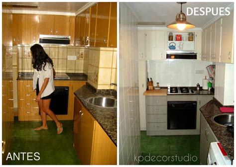 ¿te gustaría renovar tu baño o cocina? Antes y después de una cocina pintada | Pintura azulejos ...