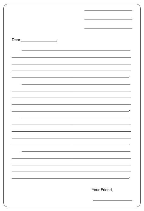free friendly letter template printable