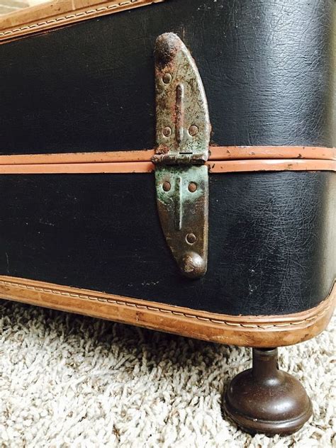 Repurposed Suitcase To Ottoman Vintage Suitcase Repurposed Furniture