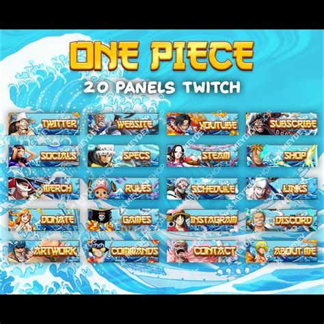 One Piece 20 Panels Twitch Streaming Streamer Stream Etsy