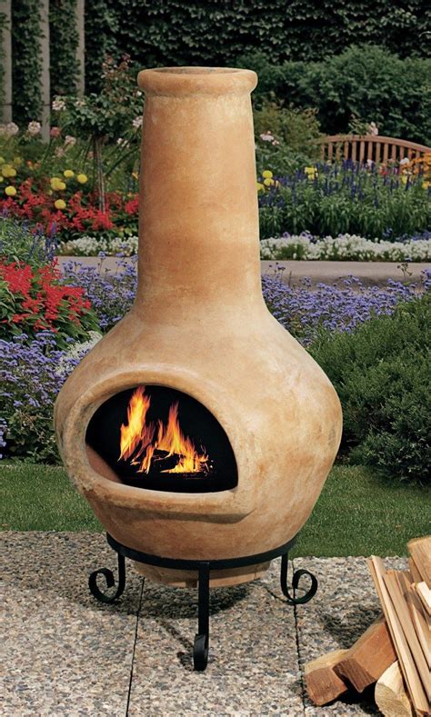 Ceramic Chiminea Outdoor Fireplace Clay Fire Pit Fire Pit Chimney
